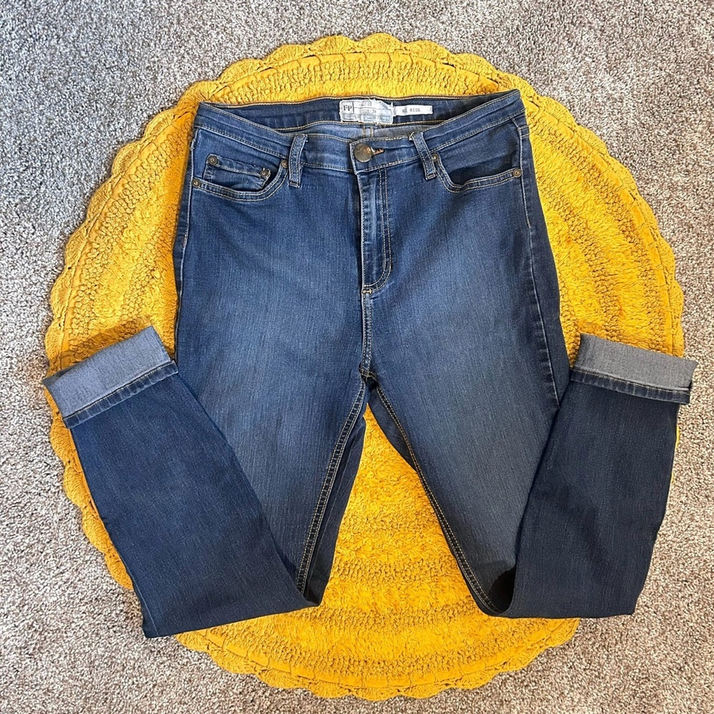 Free People High Rise Stretch Skinny Jeans